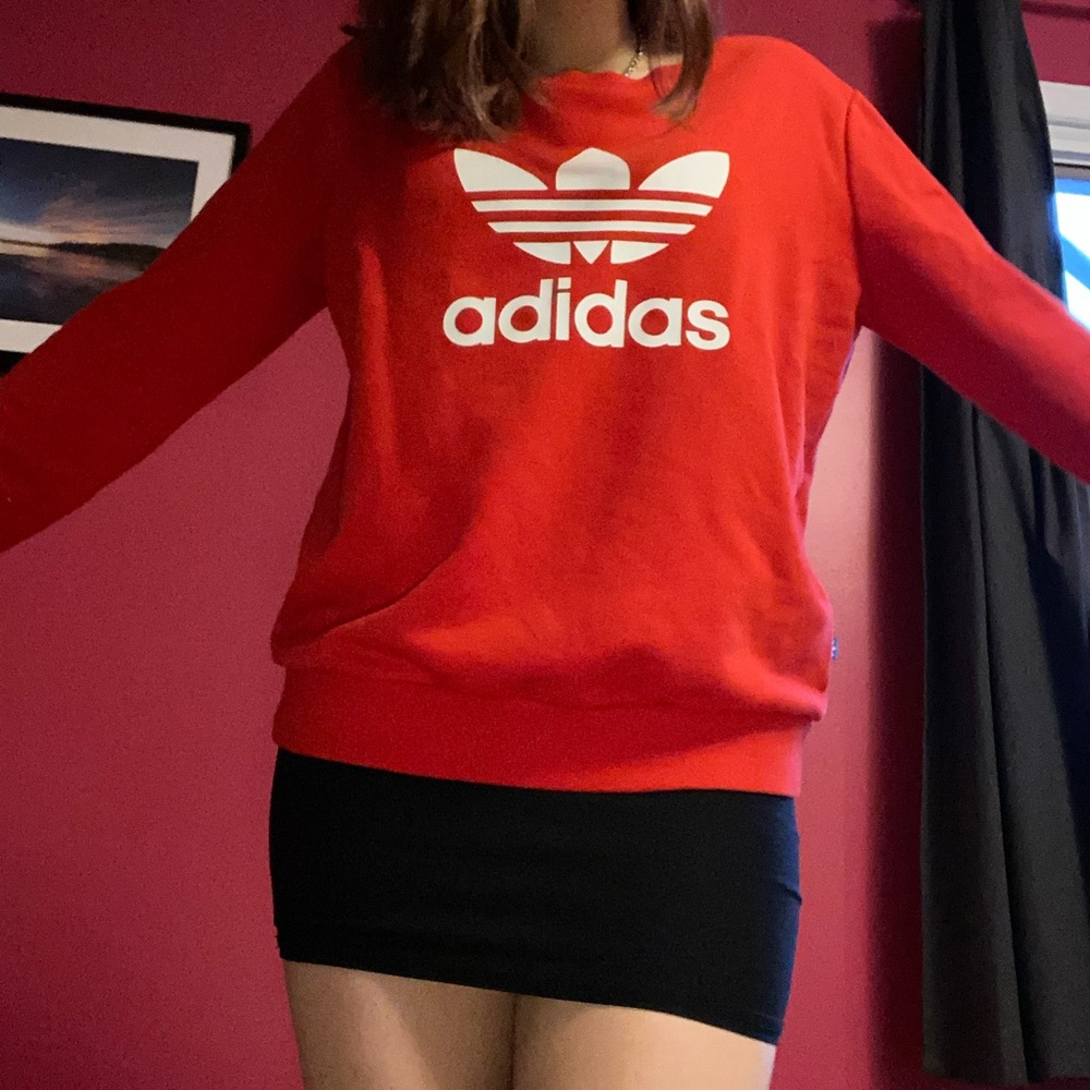 Red adidas original long sleeve